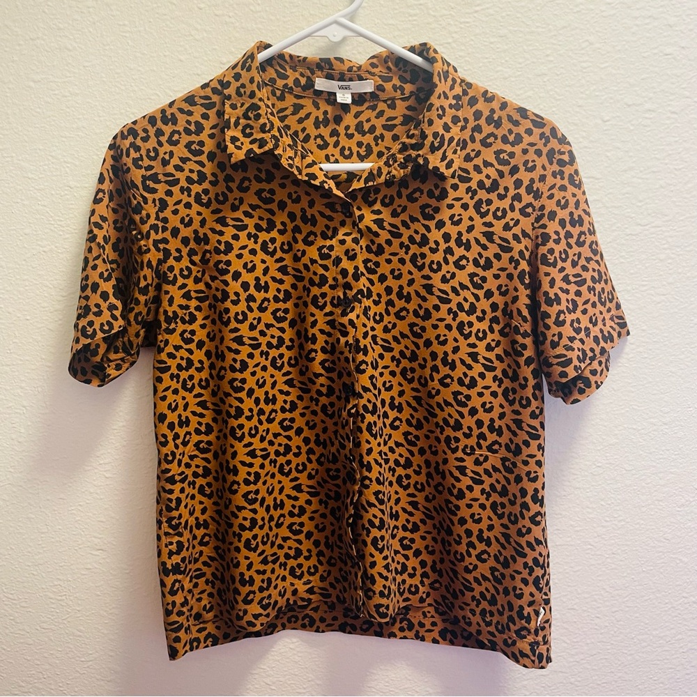 Vans Leopard Print Short Sleeve Button Down